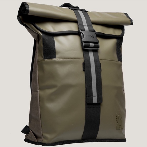 chrome roll top backpack