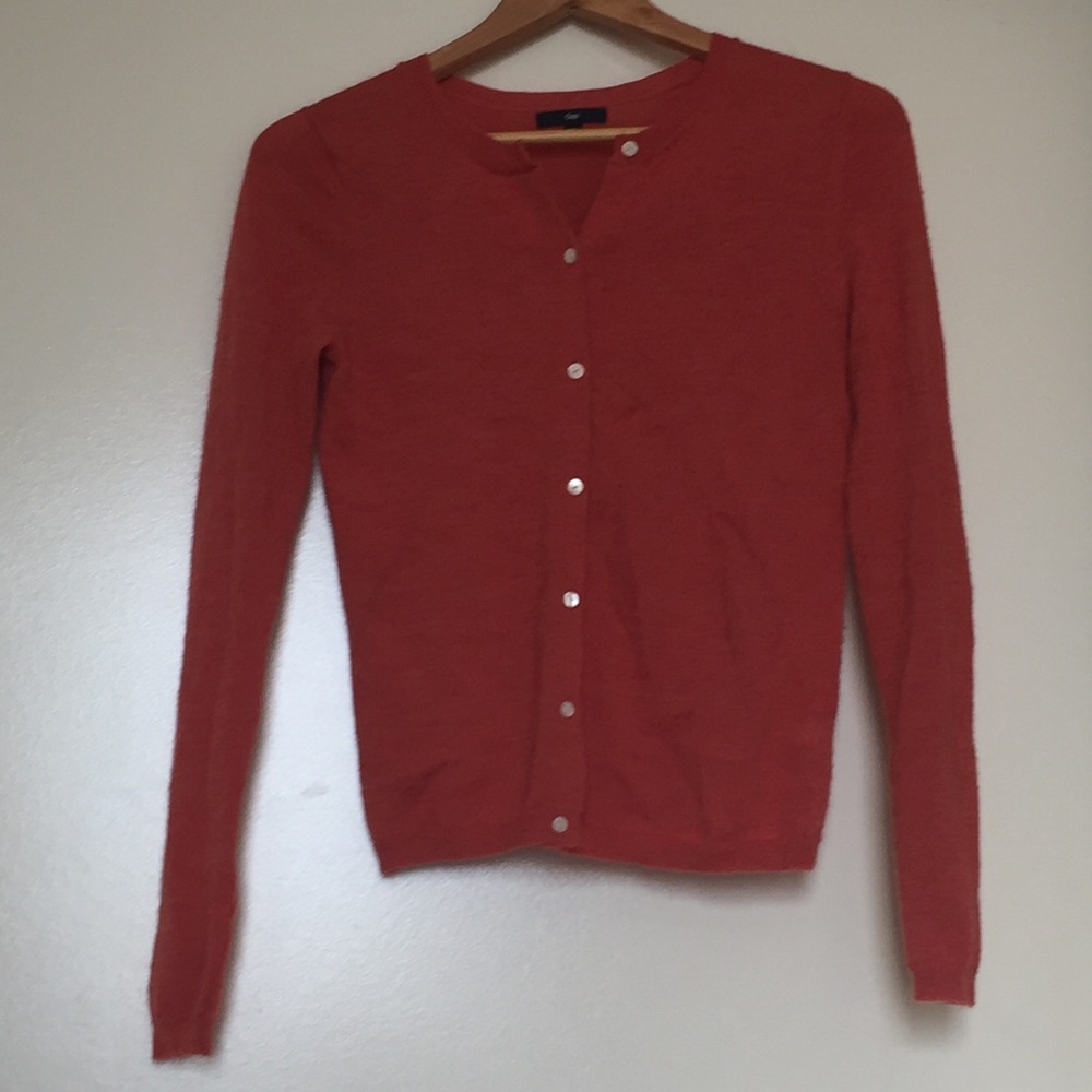 GAP orange wool cardigan