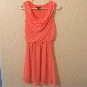 Coral & White Striped Dress