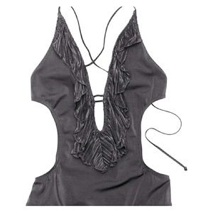 H&M one piece monokini deep v neck