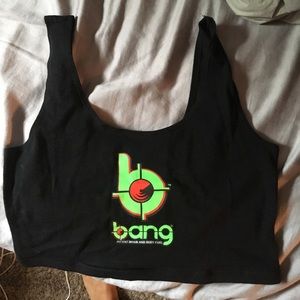 "Bang" black crop top