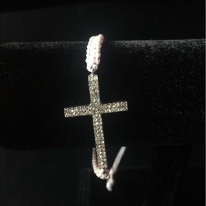 Pink Cross Rope Bracelet