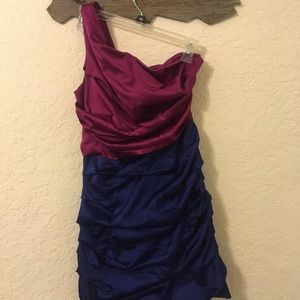 Asymmetrical Satin Minidress