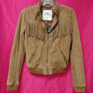 NWT ~ Hollister Suede Bomber Jacket ~XS