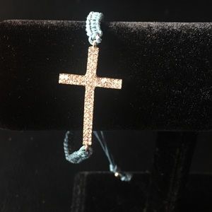 Blue cross rope bracelet