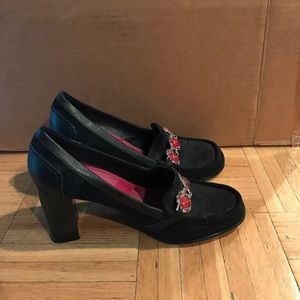 Black Heels with Red Plaid Jewels!!