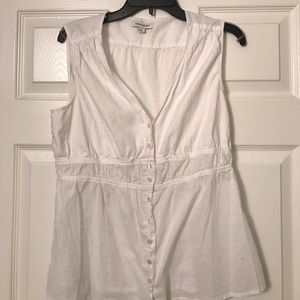 Sleeveless white top