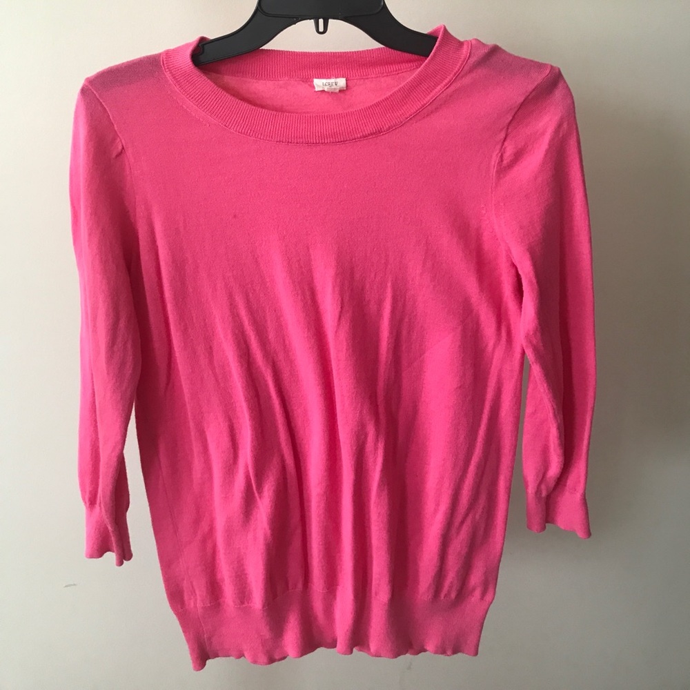 Jcrew Pink Sweater - small makeup dot on front.