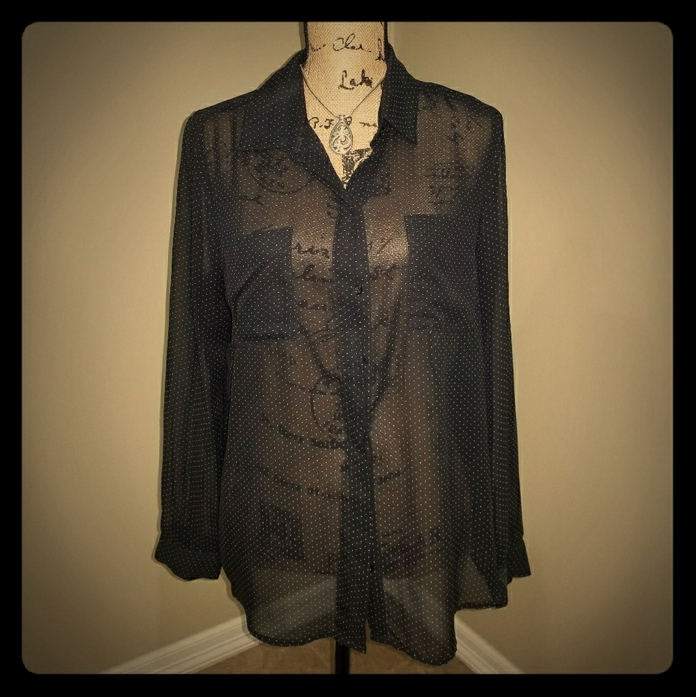Old Navy Black transparent Blouse