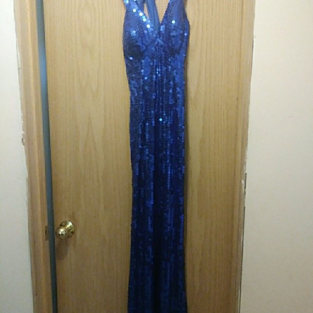 Adriana Popell - Royal blue sequence gown