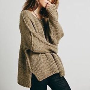 Free People Teddy Bear Sweater, XS Dark Green