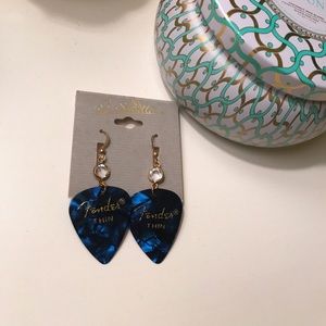 Edgy fender guitar pick earrings