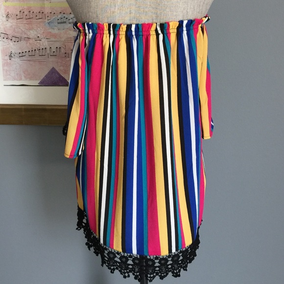 Off Shoulder Lace Embellished Top by August Silk - Picture 2 of 3