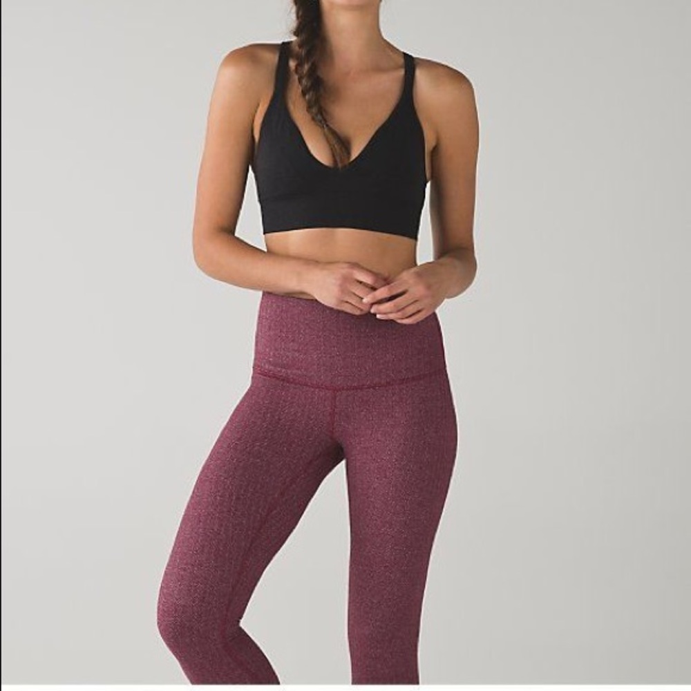 Lululemon hi rise berry hereingbone leggings