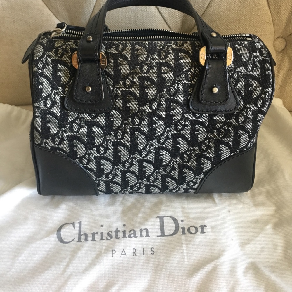 Christian Dior Trotter Canvas Boston Bag