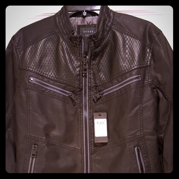 guess leather touch jacket