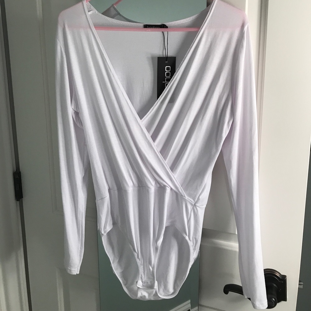 White Boohoo Bodysuit NWT