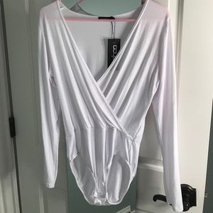 White Boohoo Bodysuit NWT
