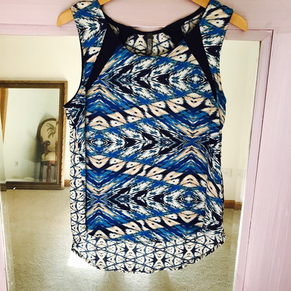 Blue Patterned Blouse