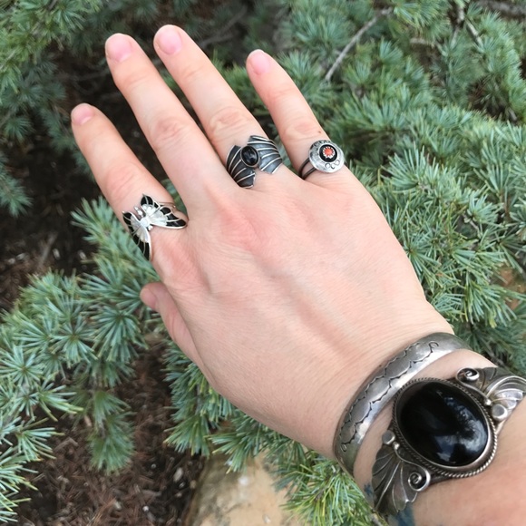 ‼️FINAL PRICE‼️was$98•Old Pawn Silver Sun Cuff - Picture 4 of 8