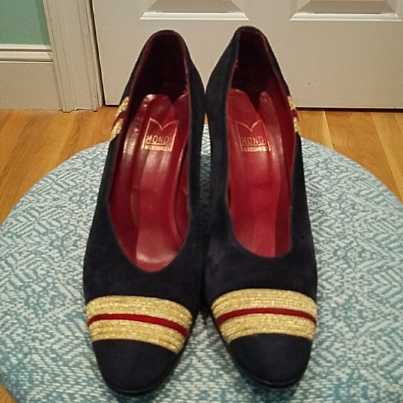 VINTAGE MONDI BLUE SUEDE SHOES - Picture 1 of 6