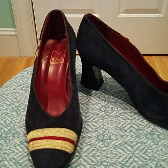 VINTAGE MONDI BLUE SUEDE SHOES - Picture 6 of 6