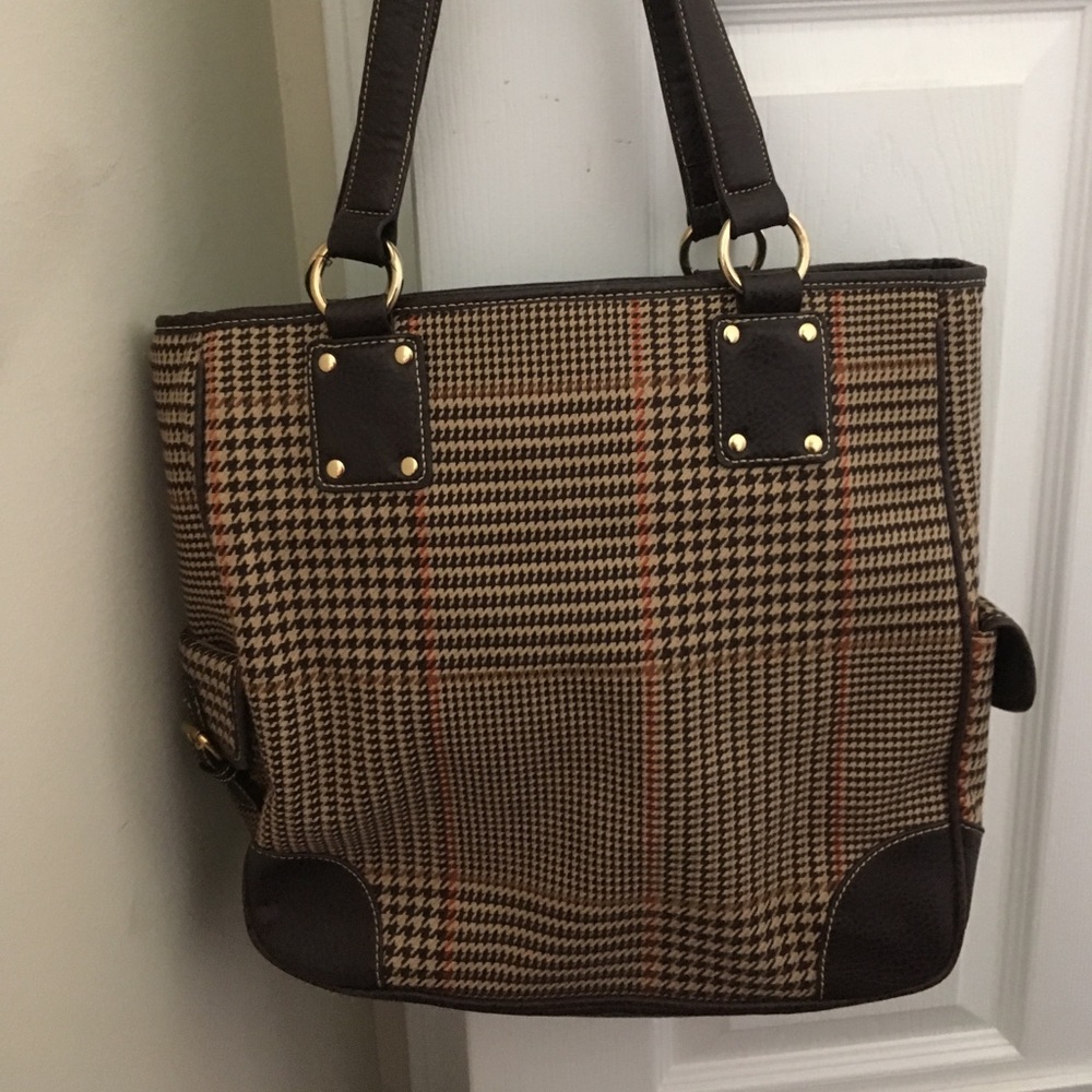 CHAPS Like-New Fall Plaid Handbag/Work Tote