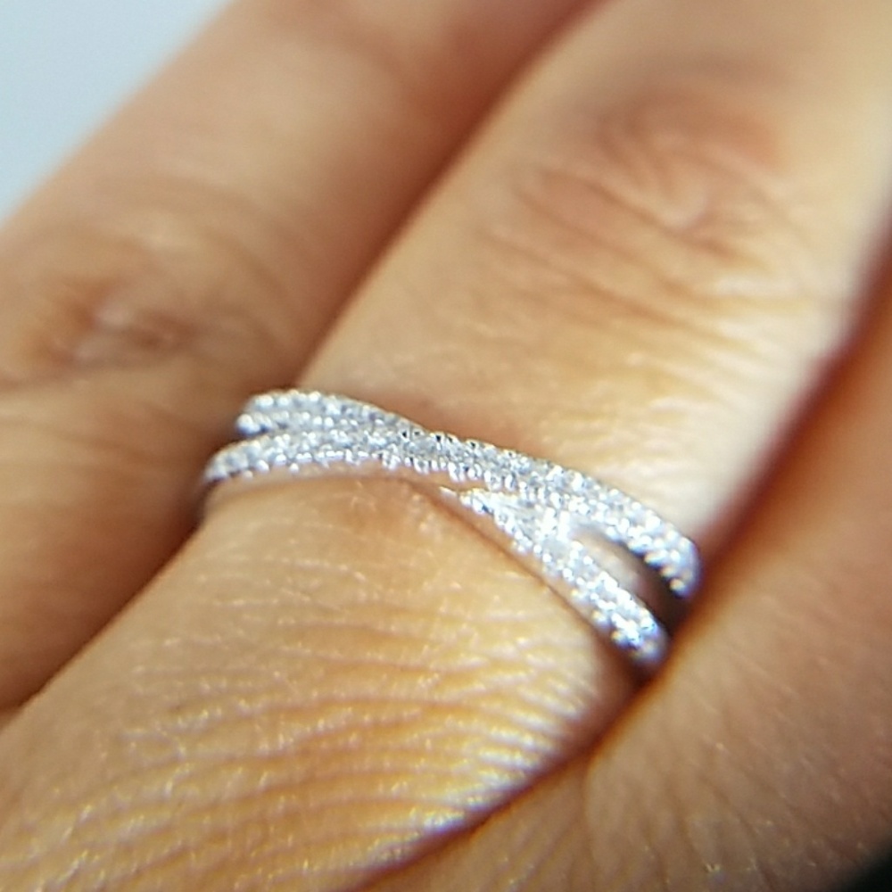 14k White gold plated Wedding Band