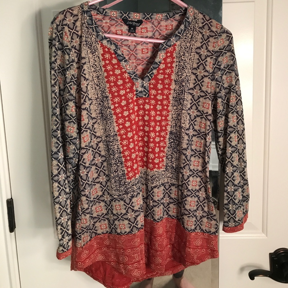 Blue/Rust Top
