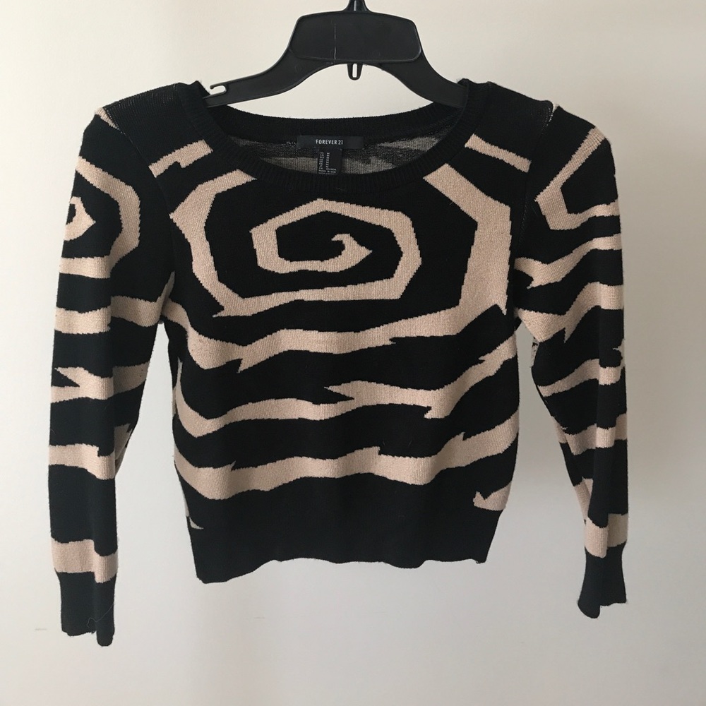 Black and Tan crop top sweater
