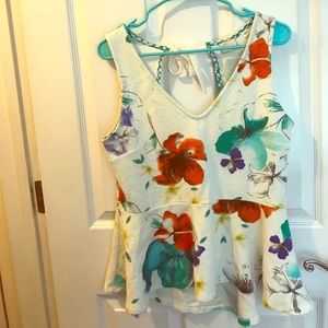 Peplum Anthroplogie Top with Back Keyhole