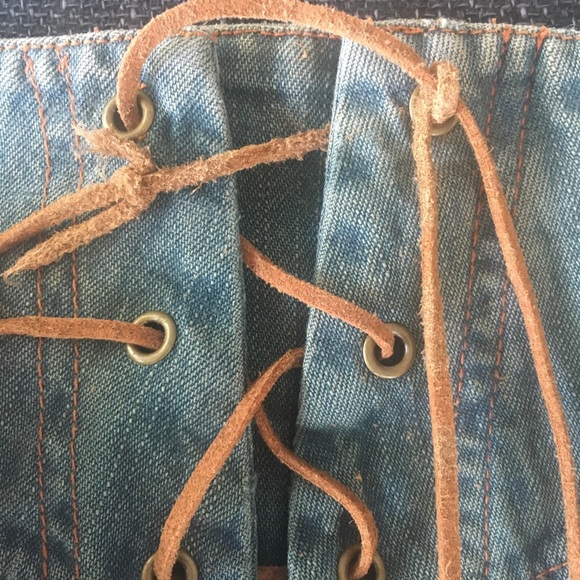 Denim short lace up skirt - Picture 3 of 4