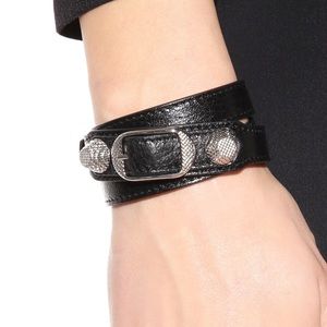 BALENCIAGA Pleine Fleur Aniline Leather Bracelet