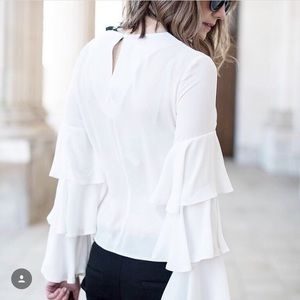 Ruffle sleeve blouse