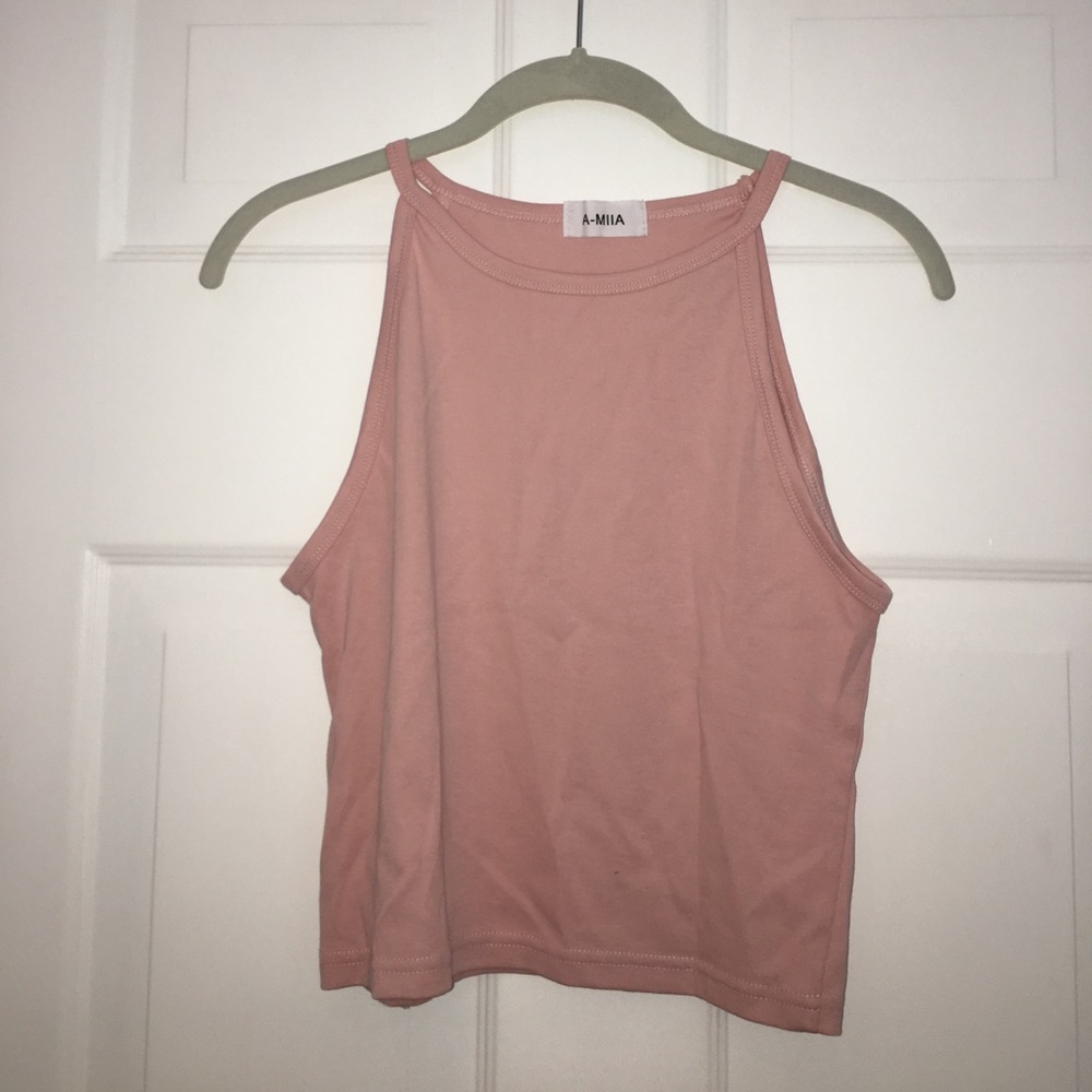 Brandy Melville Pink Halter Crop Top
