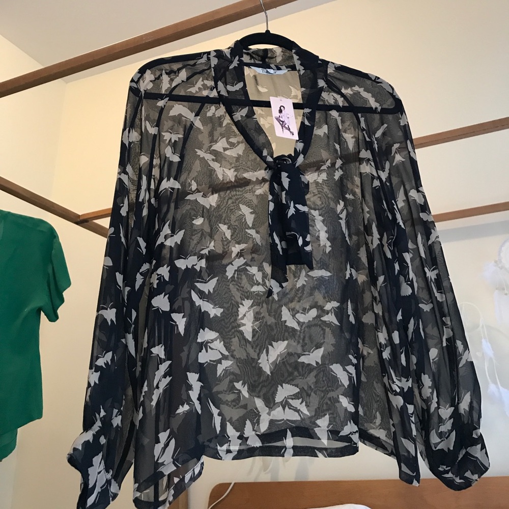 Tucker Navy Beige Silk Shirt