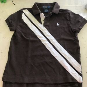 White and brown polo shirt