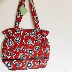 Vera Bradley Red Deco Daisy Bag
