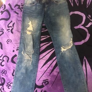 Distressed jeans
