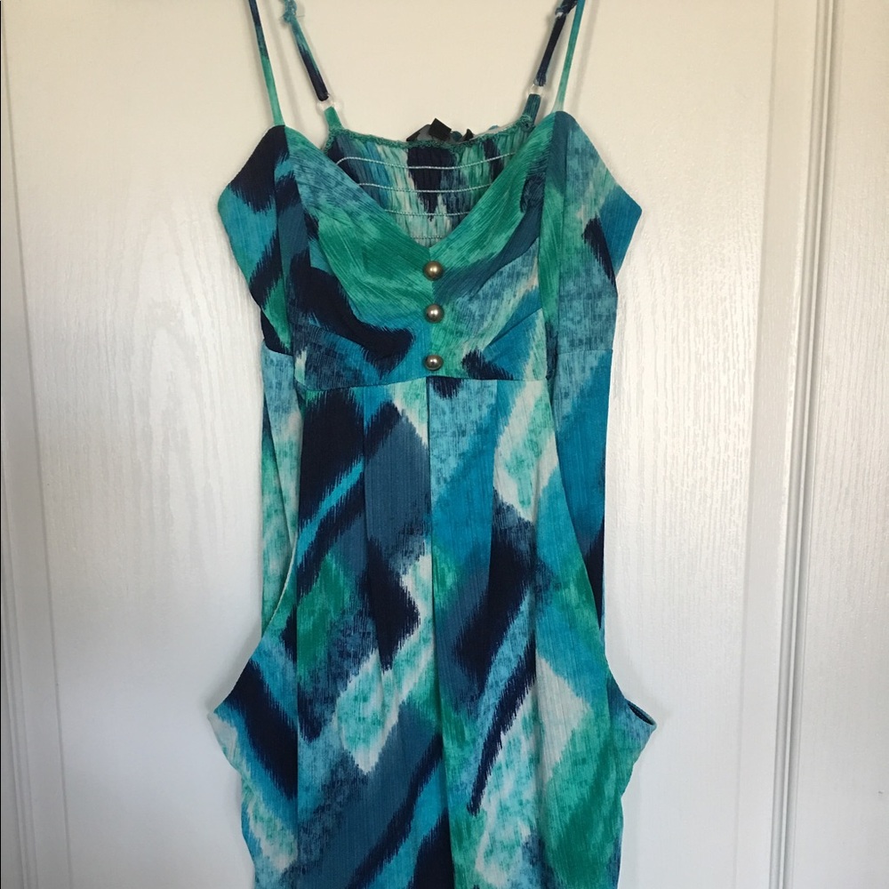 Aqua dress with pockets!