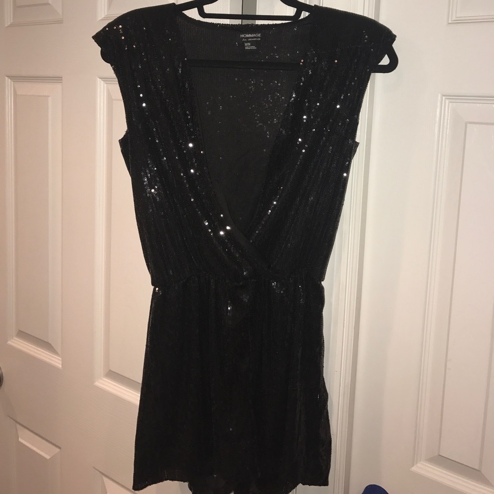 Hommage Black Sequin Romper