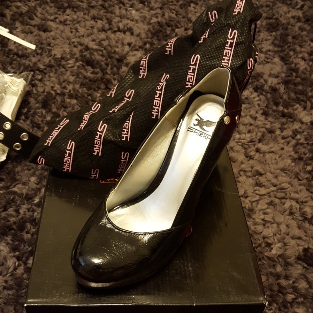 Black and brown heels