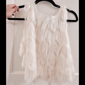 Zara sz small fringe sleeveless crop top