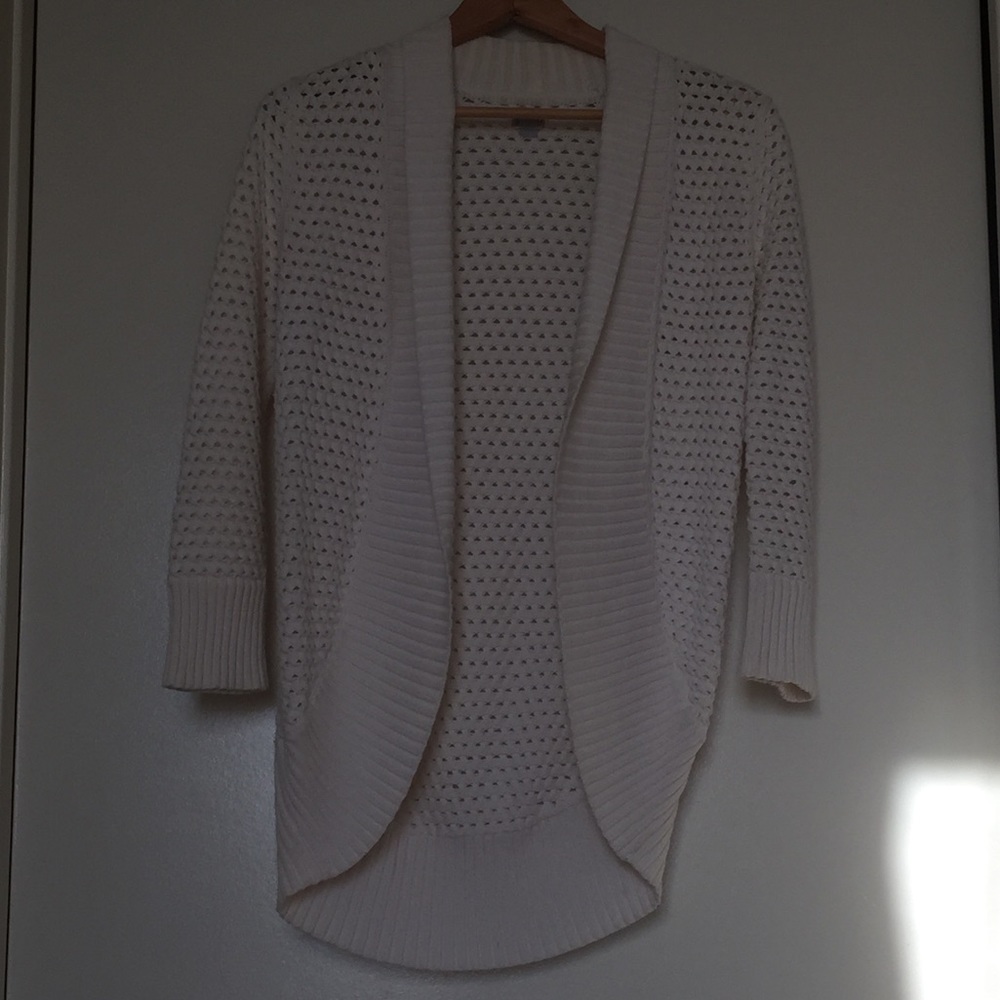 White open knit cardigan