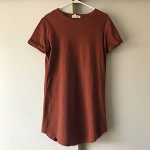 FOREVER 21 DARK ORANGE T-SHIRT DRESS