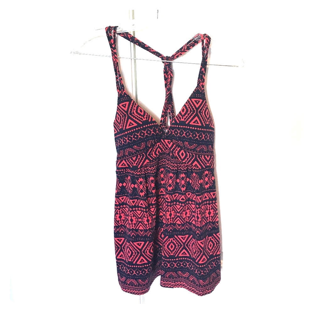 Navy and coral tank