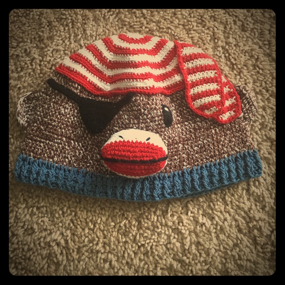 Children's Hat. Sock monkey pirate.. BNWT.