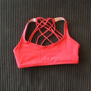 Free to be wild sports bra- fire red.