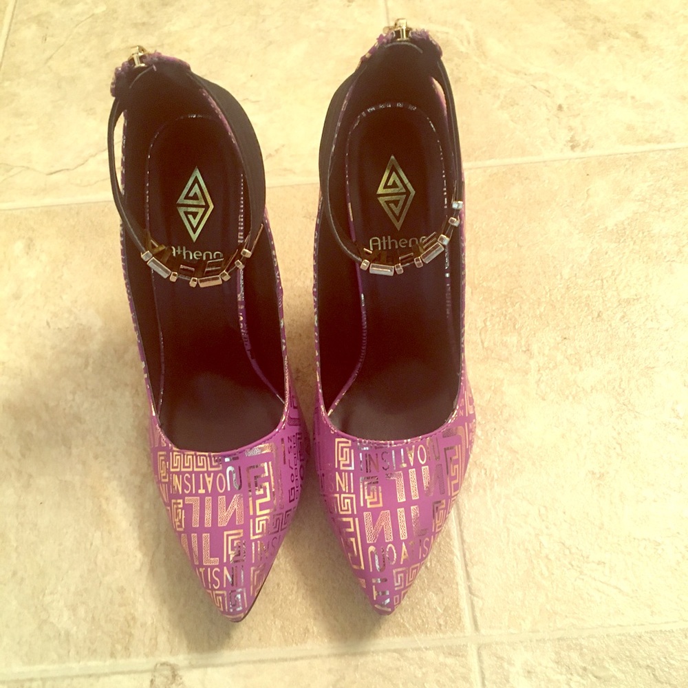 Purple and Gold Pumps