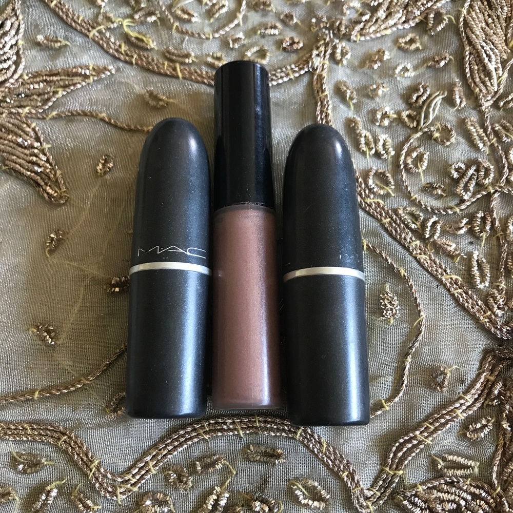 2 Mac Lipsticks and 1 lip gloss